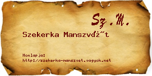 Szekerka Manszvét névjegykártya